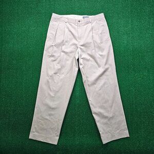 Eddie Bauer Pants Mens 36x30 Beige Khaki Wrinkle Resistant Pleated Casual Preppy
